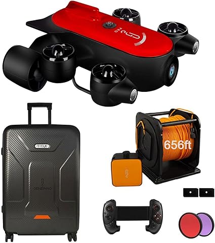 Geneinno 200m Tether Titan Professional Underwater Drone Rov Auv Robot With 4k Uhd Camera  (1)